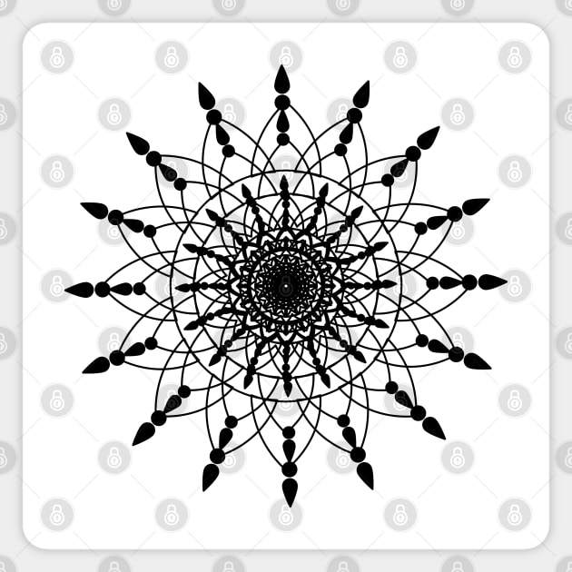 Graphic, geometric decorative, mandalas or henna design in vector. Sticker by ikshvaku